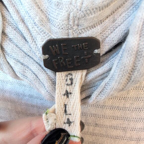 We The Free Tunic Oversized Funnel Neck Raw Hem Gap Back Women's Large Grey - Picture 4 of 10